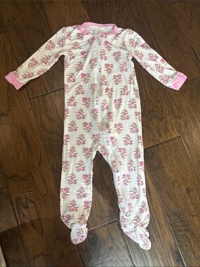 Mulberry White Footed One-Piece with Pink Floral Print